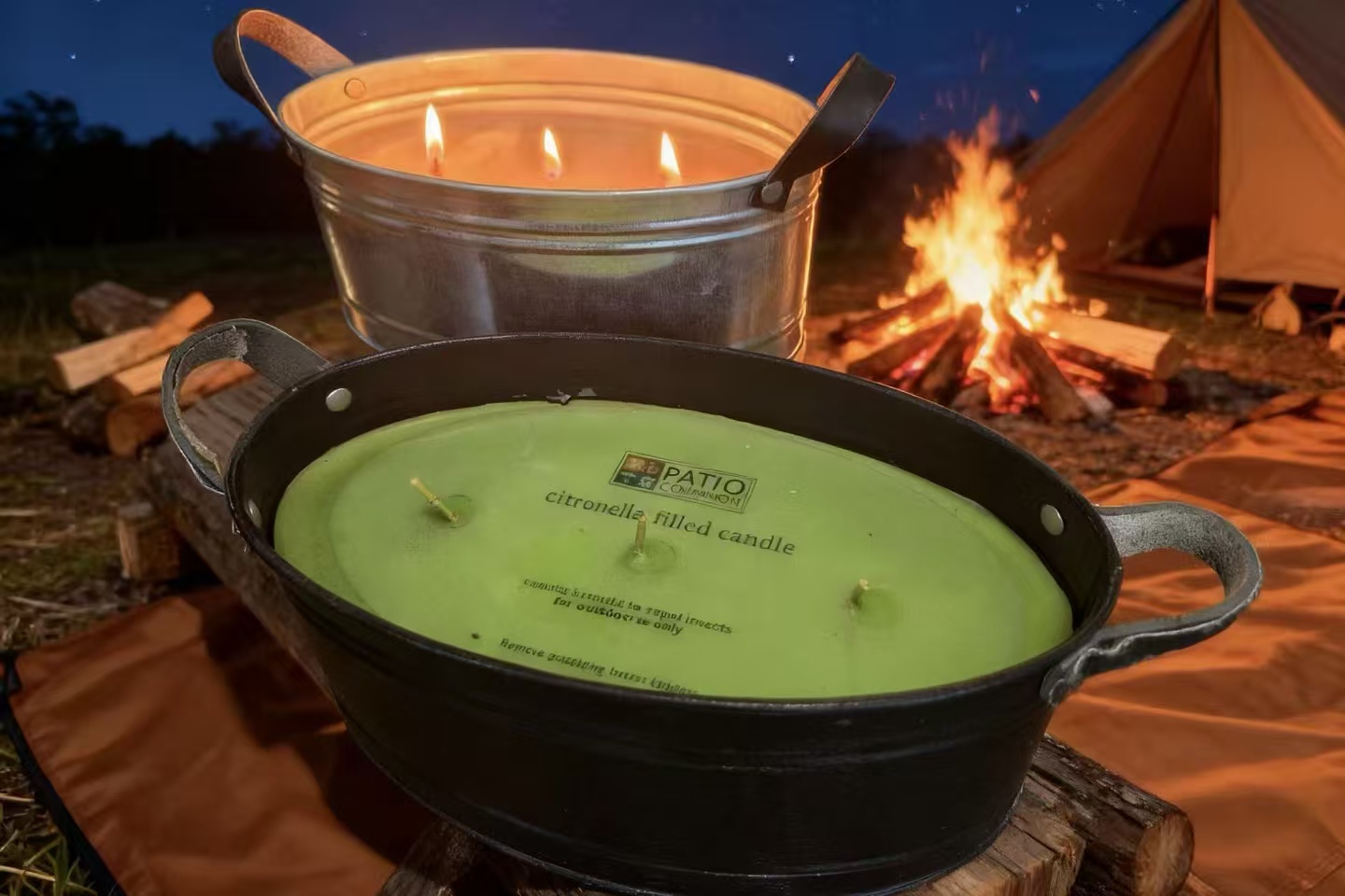 Large Oval 3 Wicks Bucket Candle